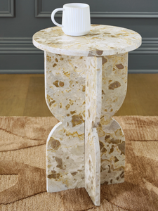 lot 270 image: Ashley Treygan Accent Table in Beige Marble