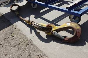 lot 49 image: Braided Steel Crane Sling with Hook - 1-34 Thick, 7 Loop to Loop
