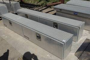 lot 43 image: Weather Guard Aluminum Diamond Plate Hi-Side Truck Boxes