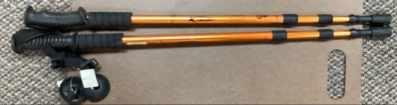 lot 29 image: Pair of Adjustable Walking Stick Orange