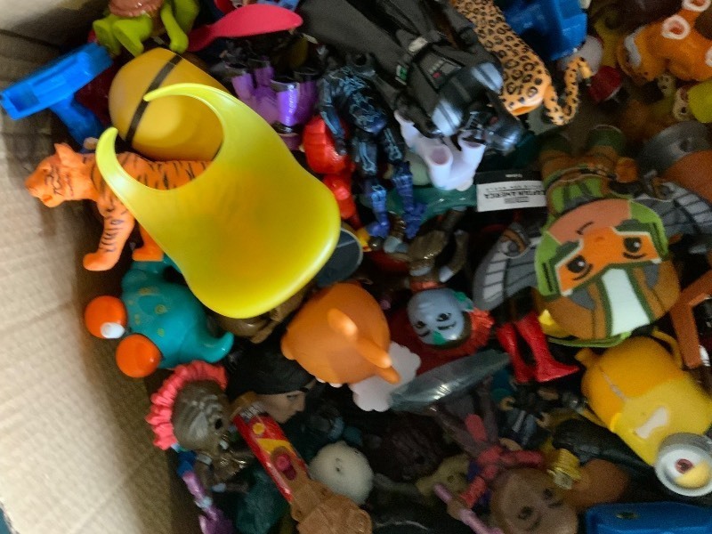 lot 15-1 image: Box of action figures