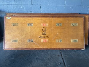 lot 249 image: Table top with 1060 Pesos real money in finish (no legs)