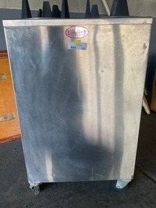 lot 241 image: Servolift Stainless steel spring loaded dish dispenser for 6 platesbowls