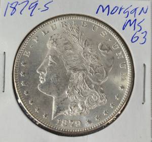 lot 3 image: 1879 - S     Morgan SIlver Dollar MS63 NICE