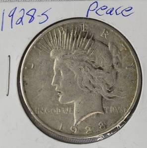 lot 13 image: 1928 - S  Peace Silver Dollar