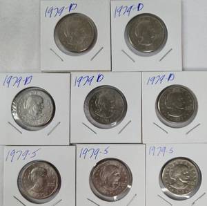 lot 17 image: 8 - Susan B Anthony Dollars - (3) S  & (5) D