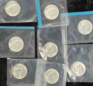 lot 28 image: 8 - Silver  1964 Roosevelt Dimes Sealed from Mint Sets - HIGH GRADE 