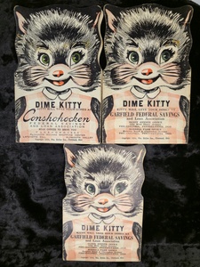 lot 40 image: 3 -  Dime Kitty 1954 Savings Folders  - LAST ONES 