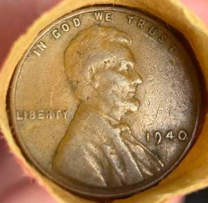 lot 44 image: 50 - Wheat Cents Roll  Teens,20s,30,40s & 50s