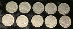 lot 49 image: 10 - No Date - Buffalo Nickels