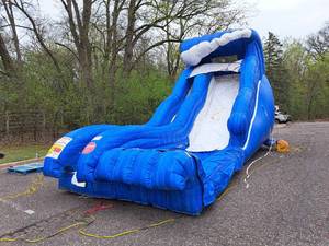 lot 4 image: Wild Wave Jr. Water Slide Inflatable