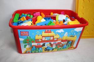 lot 241 image: Mega Bloks Large Bin of Colorful Building Blocks