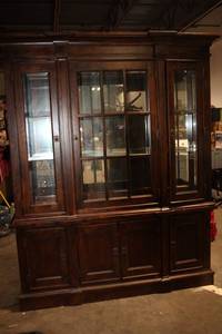 Vintage Mahogany China Cabinet with Glass Doors