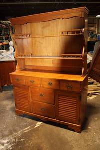 lot 259 image: Vintage Wooden Hutch with Shelves and Drawers