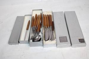 Boxed Set of JB Hudson Stainless Steel Cutlery with Wooden Handles
