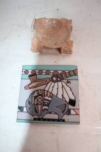 lot 290 image: Earthtones Tile and Marble Trinket Tray Set