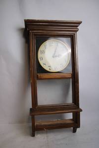 lot 6 image: Vintage Grandfather Style Wall Clock with Wooden Frame