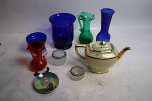 lot 49 image: Assorted Glassware and Porcelain Teapot Collection