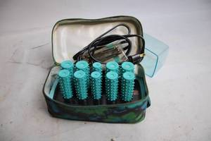 lot A-55 image: Vintage Clairol Electric Hair Rollers with Case and Pins