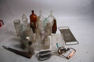 lot 87 image: Vintage Glass Bottles and Kitchenware Collection