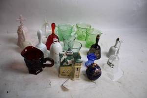 lot 153 image: Assorted Decorative Bells and Glassware Collection