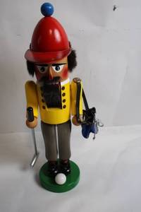 lot 3 image: Golf Golfer Themed Nutcracker Figurine with Accessories