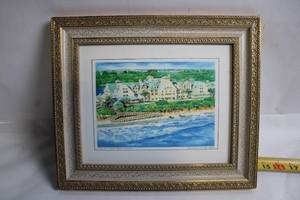 lot A-26 image: Alexandria Skordas 2002 Disneys Vero Beach Resort Watercolor Framed Art