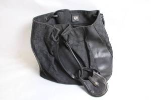 lot A-27 image: Vintage Gucci Black Monogram Canvas and Leather Tote Bag
