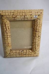 lot 40 image: Crackled Finish Wood Picture Frame