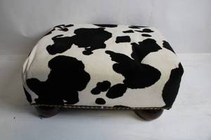 lot 86 image: Cowhide Patterned Ottoman