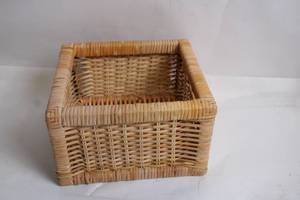 lot 87 image: Small Wicker Storage Basket with Handles