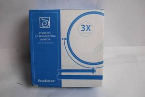 lot 106 image: Brookstone Pivoting 3X Magnifying Mirror with Extension Arm