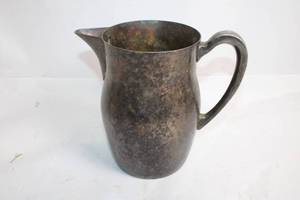 lot 122 image: Vintage Patinated Metal Pitcher