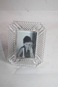 lot 127 image: Waterford Crystal Picture Frame with Intricate Diamond Pattern