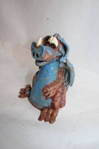 lot 131 image: Handcrafted Ceramic Dragon Figurine by Artist