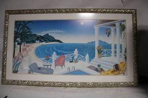 Framed Beach and Ocean Scene Artwork