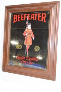 Vintage Beefeater London Distilled Dry Gin Framed Bar Mirror