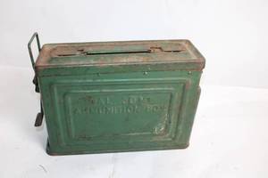 lot 153 image: Vintage .30 Cal Ammunition Box with Tools