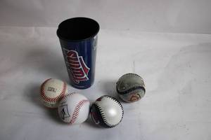 lot 160 image: Set of 3 Baseballs and Minnesota Twins Tumbler