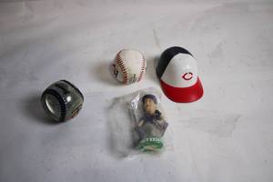 lot 169 image: Minnesota Twins Collectible Set Baseballs, Mini Helmet, and Corey Koskie Figure