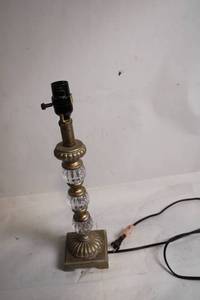 lot 191 image: Vintage Brass and Glass Table Lamp Base