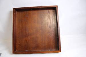 lot 213 image: Large Wooden Serving Tray with Handles
