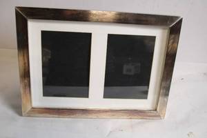 lot 218 image: Double Photo Frame with Silver-Tone Border