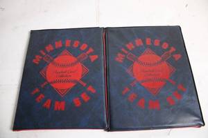 lot 231 image: 2 Minnesota Twins Team Set Baseball Card Albums
