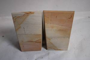 lot 238 image: Pair of Sandstone Bookends with Unique Veining