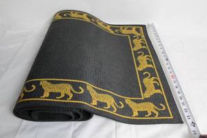 lot 264 image: Decorative Black Yoga Mat with Gold Leopard Border