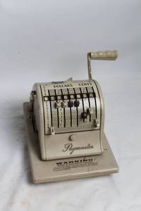 lot 276 image: Vintage Paymaster Check Writer Machine with Handle