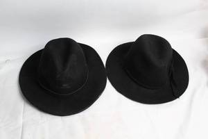 lot 298 image: Set of 2 Black Wool Fedora Hats - Rip Curl and Treasure Box