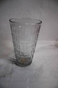 lot 3 image: Vintage Checkered Glass Vase - 9 Inches Tall