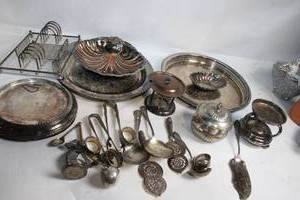 lot 11 image: Collection of Vintage Silver Plated Tableware and Serving Pieces